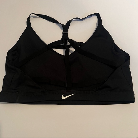 Nike Just Do It Sports Bra Size Large Dri-Fit Racerback Black White Women's - Picture 2 of 3